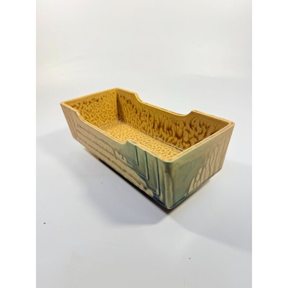 Footed Ikebana Dish Planter Japanese Drip Glaze Mid Century MCM Atomic Retro - Picture 9 of 16